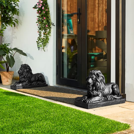 Glitzhome® 22" Lying Lion Garden Statue Set